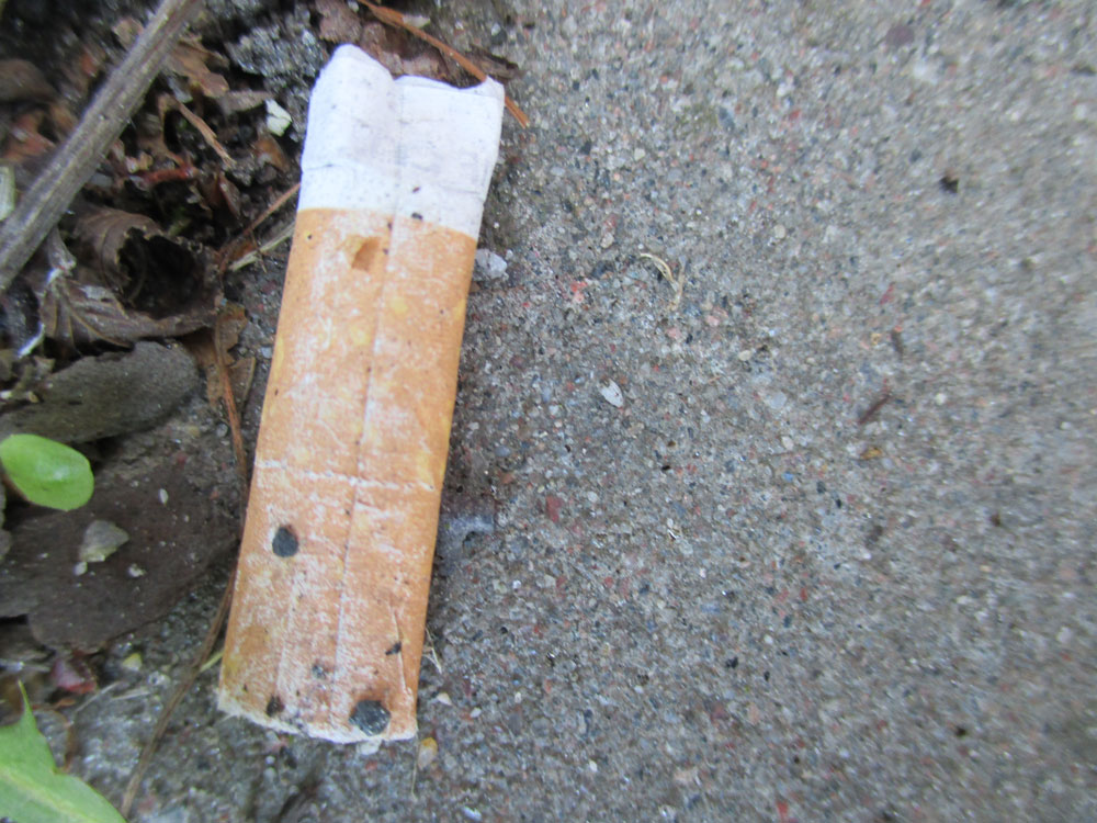 Fotografi på en cigarettfimp