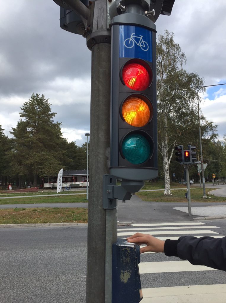 Närbild på trafikljus.