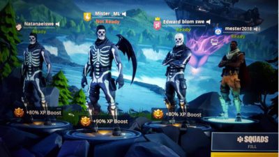 Skärmdump från pågående Fortnitespel.