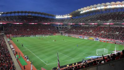 En fotbollsmatch inför publik
