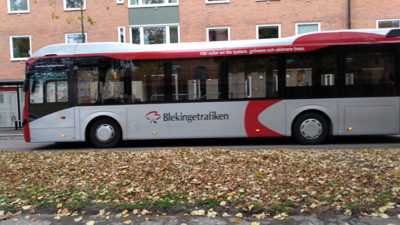 Foto på en buss från Blekingetrafiken.