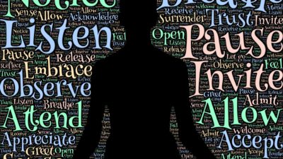 En figur som mediterar.